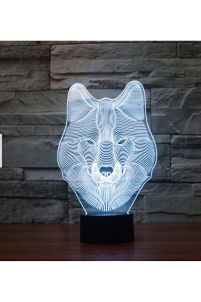 NO BRAND LAMPĂ DE NOAPTE 3D LED USB LUP WOLF, 16 CULORI, PREMIUM, CU TELECOMANDĂ