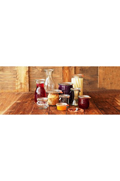Weck Borcan cilindric 340 ml (6 bucăți), cu capac, etanșare și închizători x2