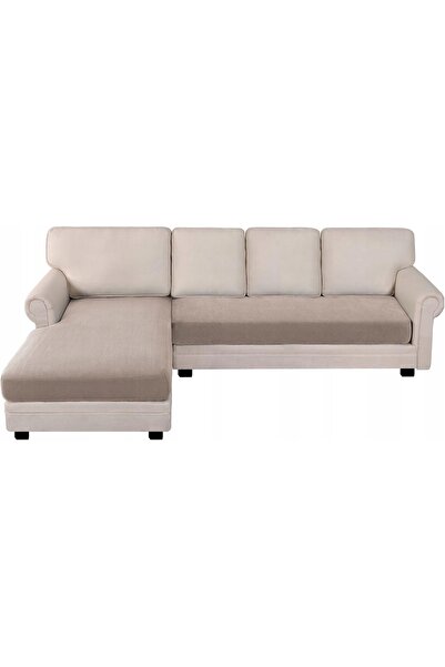 NO BRAND Husă pentru canapea BellaHills, elastică, culoare taupe, 2 bucăți