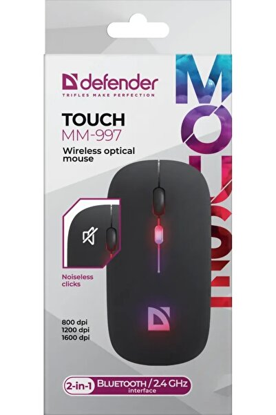 Defender Mouse fără fir, plat, silențios, cu Bluetooth, cu baterie reîncărcab...