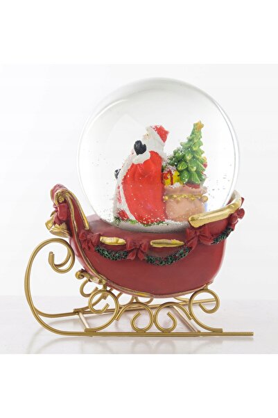 NO BRAND BILĂ DE STICLĂ CU SANIA LUI MOȘ CRĂCIUN 19X13X17 CM