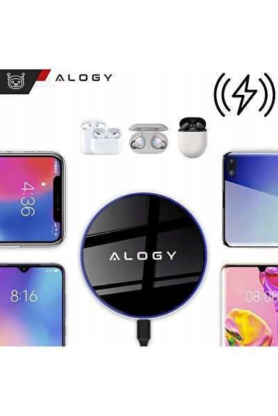 NO BRAND Încărcător wireless QI prin inducție 15W rapid LED rotund pentru iPhone