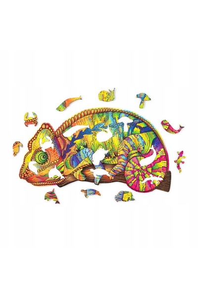 Wood Trick Puzzle din lemn pentru adulți, colorat, Premium XL Cameleon 143el