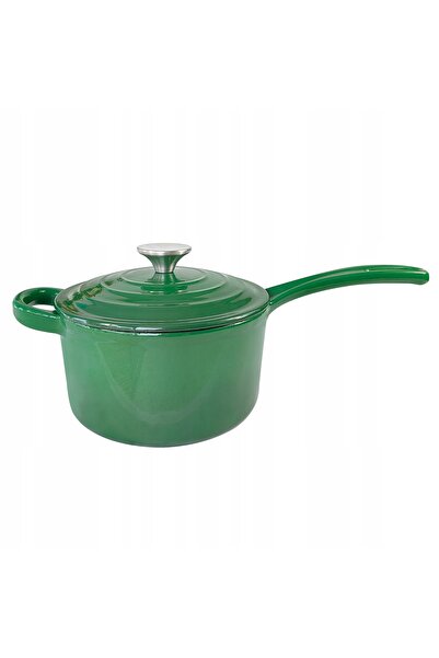 NO BRAND CASTRON DIN FONTĂ EMAILAT 1500 ML, NETED, VERDE, CASTRON MIC DE 17 CM