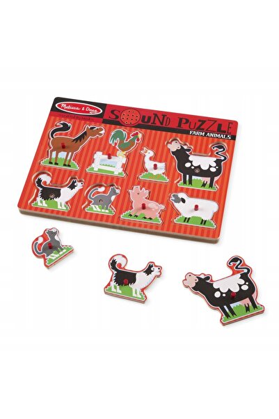 Melissa & Doug MelissaDoug Puzzle, puzzle din lemn, jucărie sonoră, TWINS
