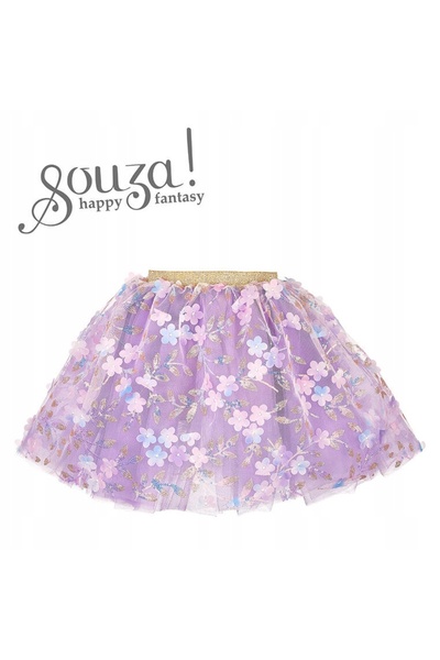 NO BRAND Souza! Costum cu fustiță din tul violet cu flori Felin, pentru copii...