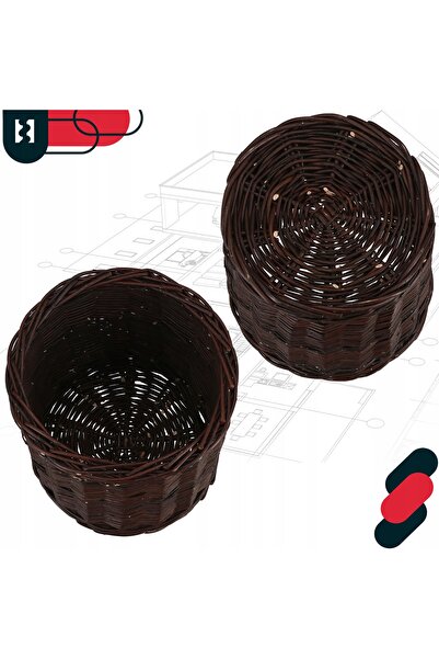 NO BRAND 2x COȘ ÎMPLIT DIN RĂCHITĂ NATURALĂ PENTRU PLANTĂ/Ghiveci Fi25
