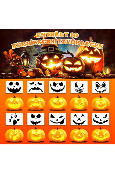 NO BRAND SET DE SCULPTAT ÎN DOVLECI, 7 ELEMENTE, ȘABLONURI, PUNGĂ DE HALLOWEEN