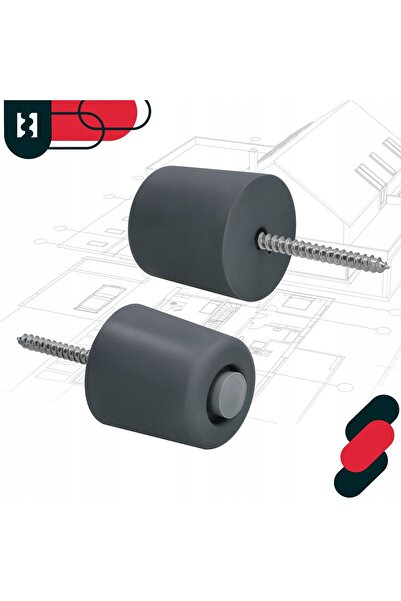 NO BRAND Opritor de ușă din cauciuc, gri, 43 MM, set de 10 bucăți