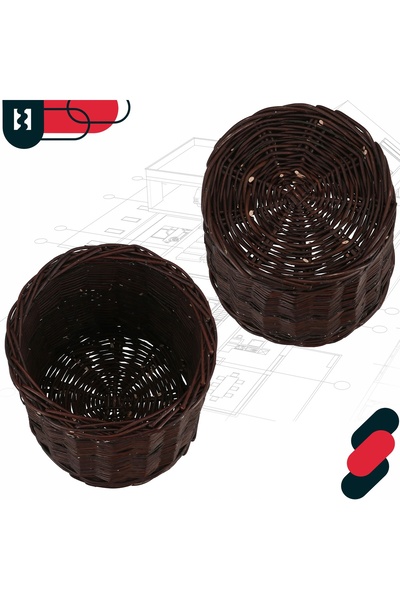 NO BRAND Ghiveci natural împletit din răchită, coș împletit pentru flori/plan...