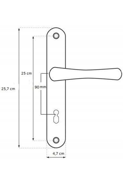 NO BRAND Set de mânere de ușă 90 mm, placă lungă cu patină, pentru ușă cu ins...