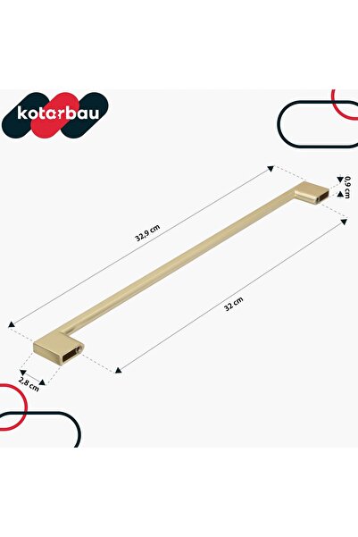 NO BRAND 6x mânere de bucătărie lungi, auriu mat, 358mm, set mânere pentru se...