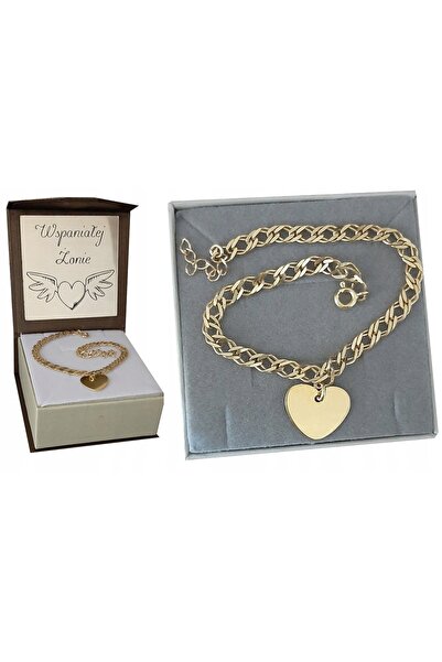 NO BRAND Brățară lată aurie HEART GRAWER argint 925