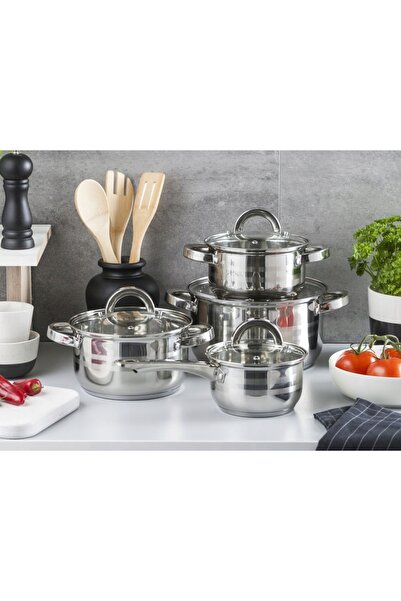 NO BRAND Set de oale din inox design Altom Remo 8 el. inducție gaz SOLIDNE