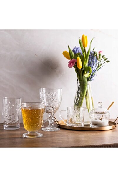 NO BRAND Pahare de sticlă pentru latte cu picior Altom Design Rosalie 310 ml ...