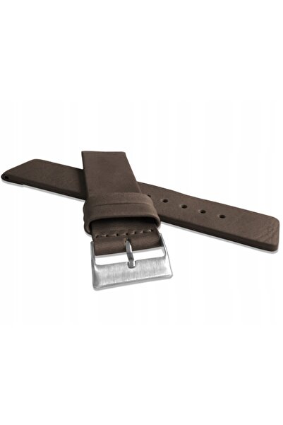 NO BRAND LAVVU Plain LSCUC24 - 24 mm - MARO ÎNCHIS - Curea de ceas din piele