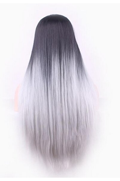 NO BRAND Perucă Ombre Siwa Neagră Costum 70 CM PL