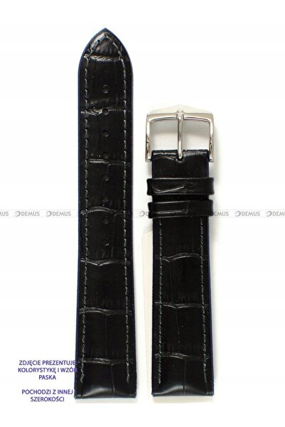 NO BRAND HIRSCH Andy L - NEGRU/GRI - 22mm - Curea din piele și cauciuc pentru