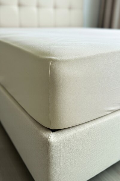 NO BRAND Cearșaf impermeabil 120x200 +30 bumbac jerseu bej