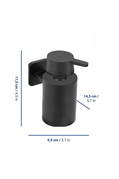 Wenko Hrănitor montat pe perete, din oțel inoxidabil, negru, 14,5X9,5X11,5 CM...
