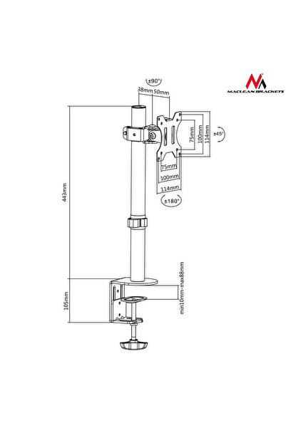 Maclean Suport monitor pentru birou VESA 100x100 BYDGOSZCZ