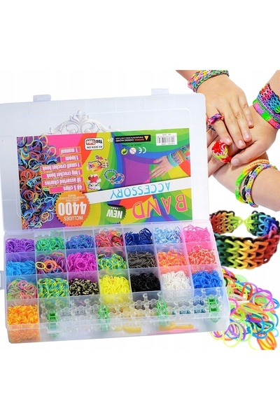 NO BRAND SET MARE DE ELASTICE PENTRU REALIZAREA BRĂȚĂRILOR XXL – 4400 DE BUCĂ...