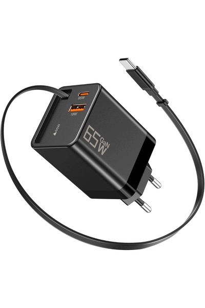 NO BRAND Încărcător USB reîncărcabil de 65 W, Încărcător USB 3 în 1, Sursă de...