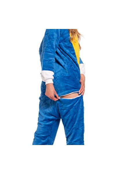 NO BRAND Pijama de damă Kigurumi, costum întreg Sonic Albastru 155-165 M