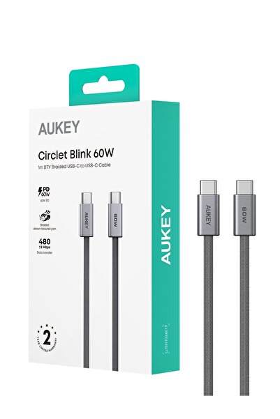 NO BRAND Cablu de încărcare USB-C / USB-C 1m 60W 480Mbps OPLOT CB-DCC061 AUKEY