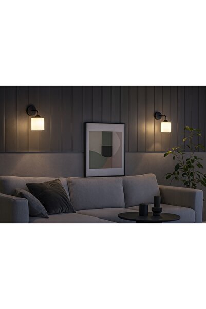 NO BRAND Lampă aplicată de perete, neagră, simplă, cu sticlă albă, E27, RYFLO...