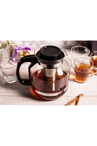 NO BRAND Ceainic MARE cu infuzor, 2,6 l, din sticlă, cu sită, Altom x 2 buc.