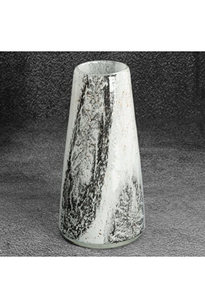 NO BRAND Vază decorativă din sticlă LUCAS (02) 11 X 11 X 22 CM Crem