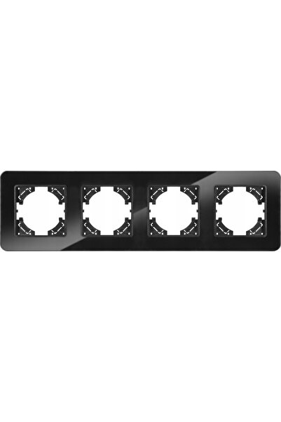 NO BRAND Rama cu patru rame MODERN-Q, sticlă neagră Crystal