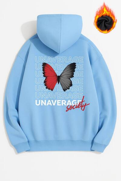 JANTIL MODA Unisex Oversize Φούτερ με κουκούλα με 3 κλωστές, τσέπη καγκουρό κ...
