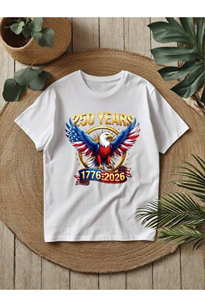 2BIR Women's Summer Crew Neck Patriotic Design, Commemorating 250th Anniversa...
