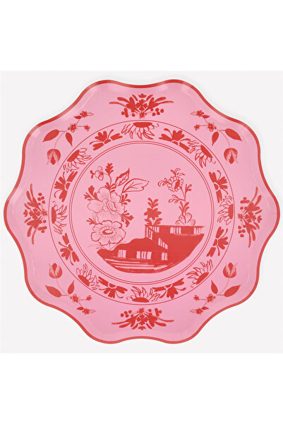 Meri Meri - Pembe Vintage Botanik Desenli Tabaklar - L - 8 Adet
