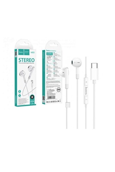 hoco. Căști cu fir USB-C cu microfon, Hoco M93, Alb