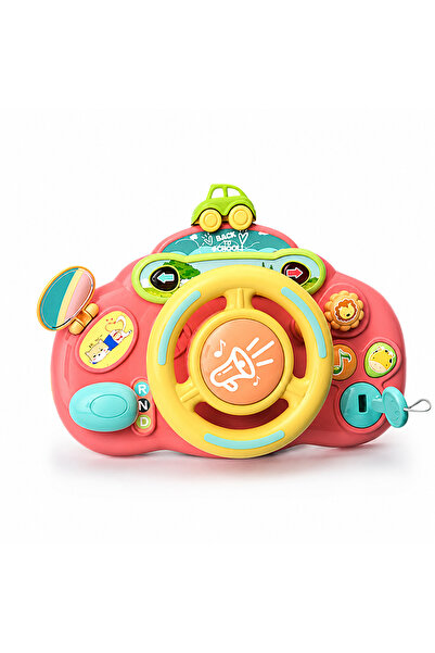 PinkBlue Volan Interactiv Bebe cu Lumini si Sunete, Masinuta Mobila, Claxon, ...