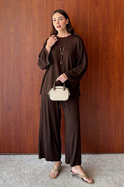 Ceylan Otantik Bitter Brown Viscose Trousers