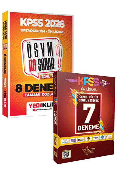 LİDERLER KARMASI Yediiklim Yayınları KPSS Ön Lisans ÖSYM Ne Sorar 15'li Denem...