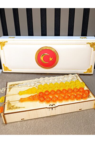 Anemore Collection 3 Pieces Acrylic Wrist-Length Prayer Beads in Wooden Box