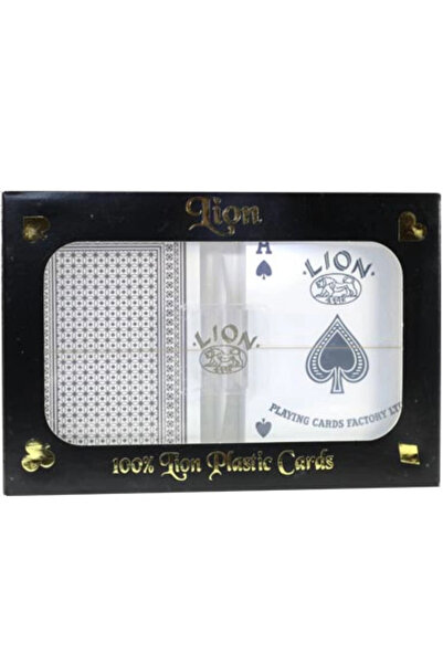 Lion 100% Plastic Brown Green 4 Index Playing Card