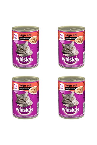 Whiskas Biftekli Konserve Kedi Maması 400 gr x 4 Adet