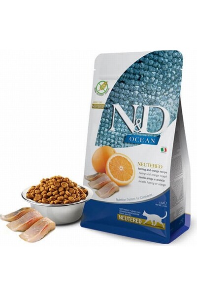N&D Nd Ocean Ringa & Portakal Neutered Tahılsız Kedi Maması 1.5 kg