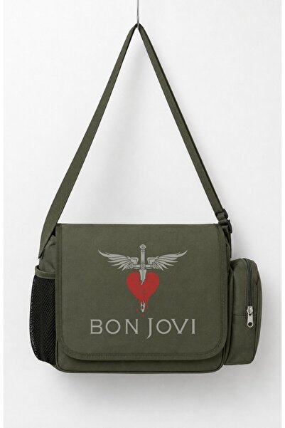 Fuddy Moda Unisex Rock Band Bon Jovi Printed Messenger Bag