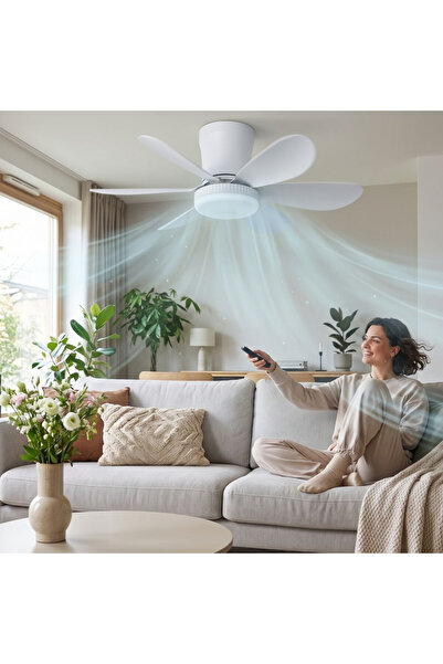 LEDZONE Plafonieră LED 12W cu 3 funcții, reglabilă, cu telecomandă și ventila...
