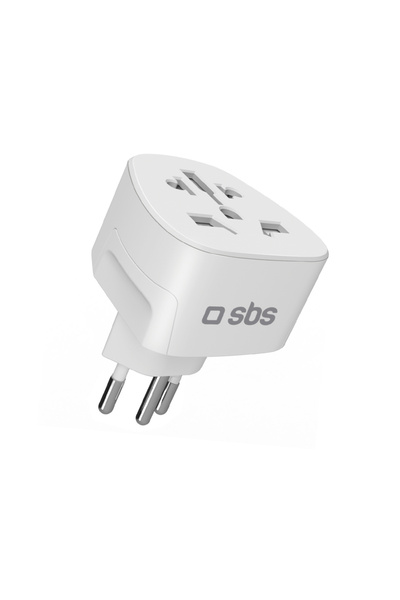 SBS Adaptor universal de călătorie AC, de la priză CH la priză universală, alb