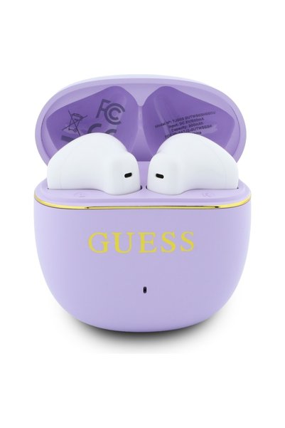Guess Căști wireless TWS Glossy Gold Line, Bluetooth 5.4, carcasă de 200mAh, ...