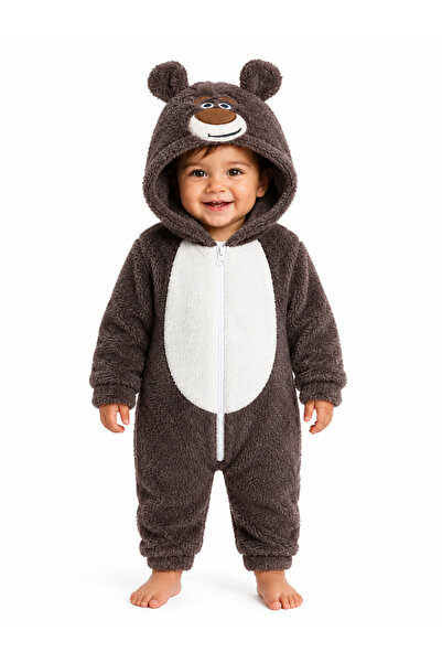 Chicsy Baby Girl Boy Baby Welsoft Plush Jumpsuit Hooded Zippered Winter Baby ...