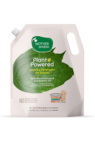 Mother Sparsh Plant Powered Baby Laundry Liquid Detergent (2.2 litres) with B...